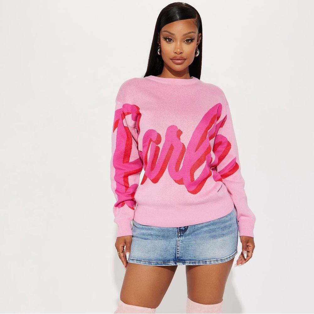 NWT Fashion Nova Pink Barbie Sweater